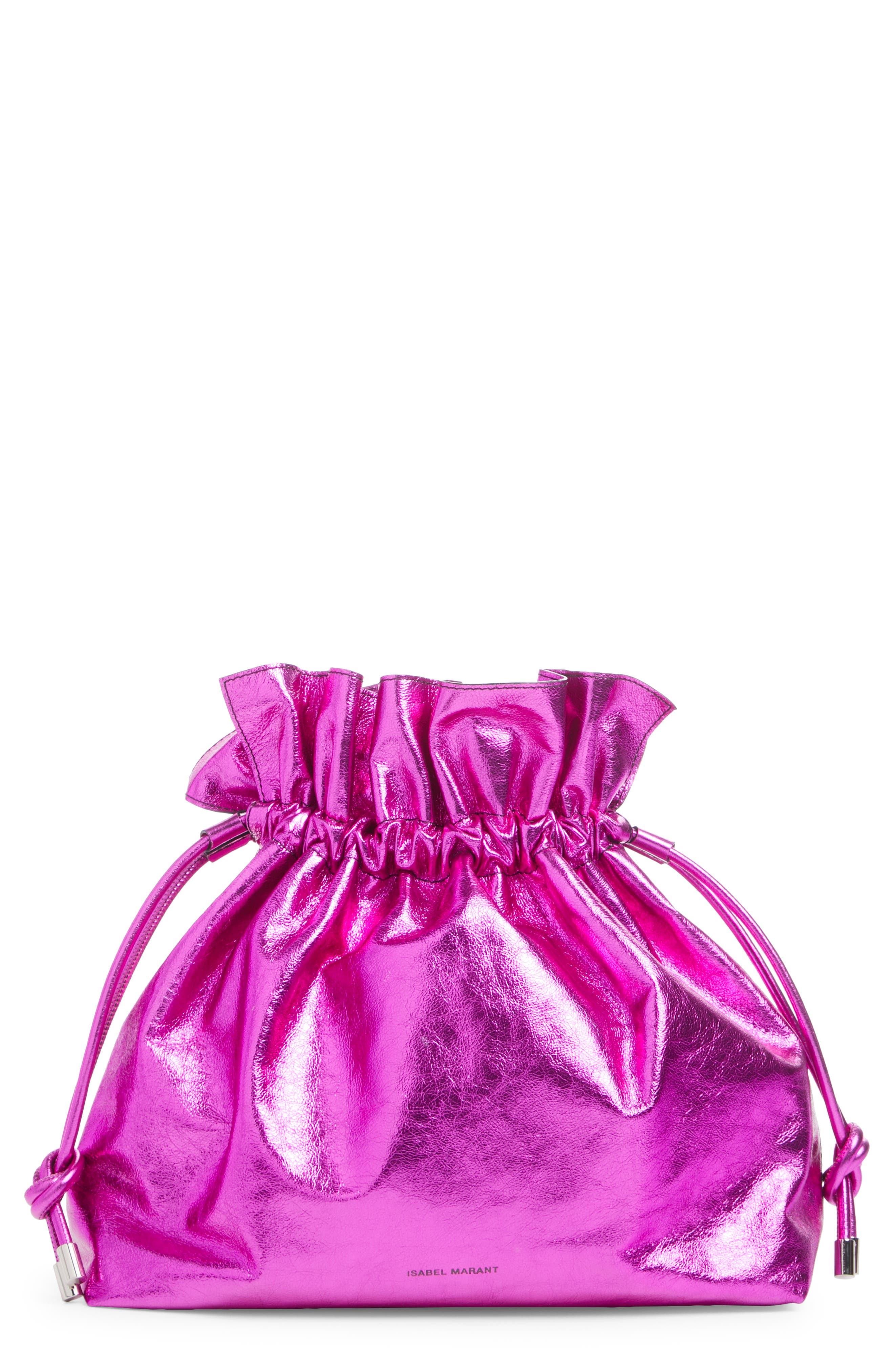 Isabel Marant Metallic Leather Bucket Bag, Main, color, 