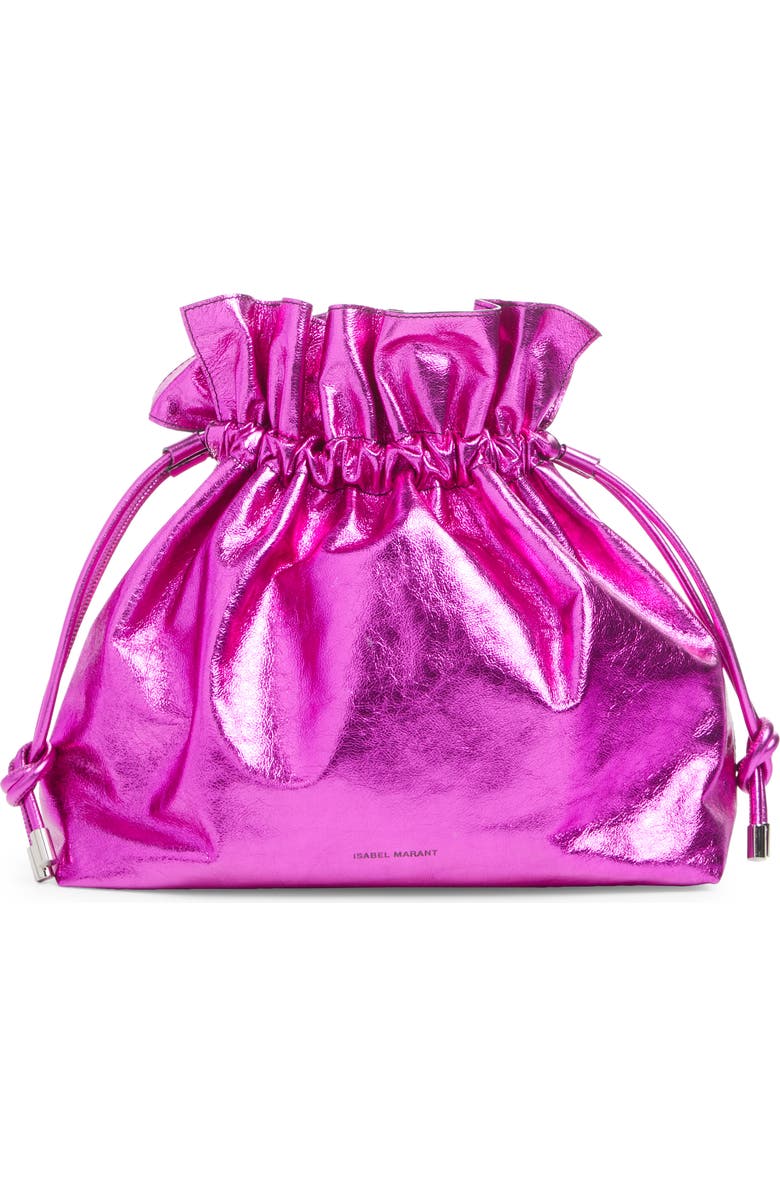 Isabel Marant Metallic Leather Bucket Bag, Main, color,
