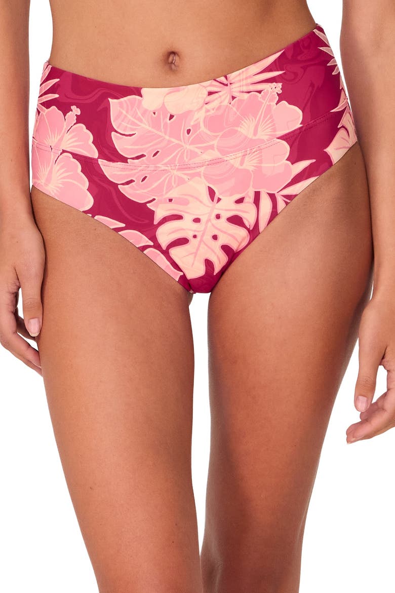 Laura Fold Over Bikini Swim Bottoms, Alternate, color, Ruby Bay