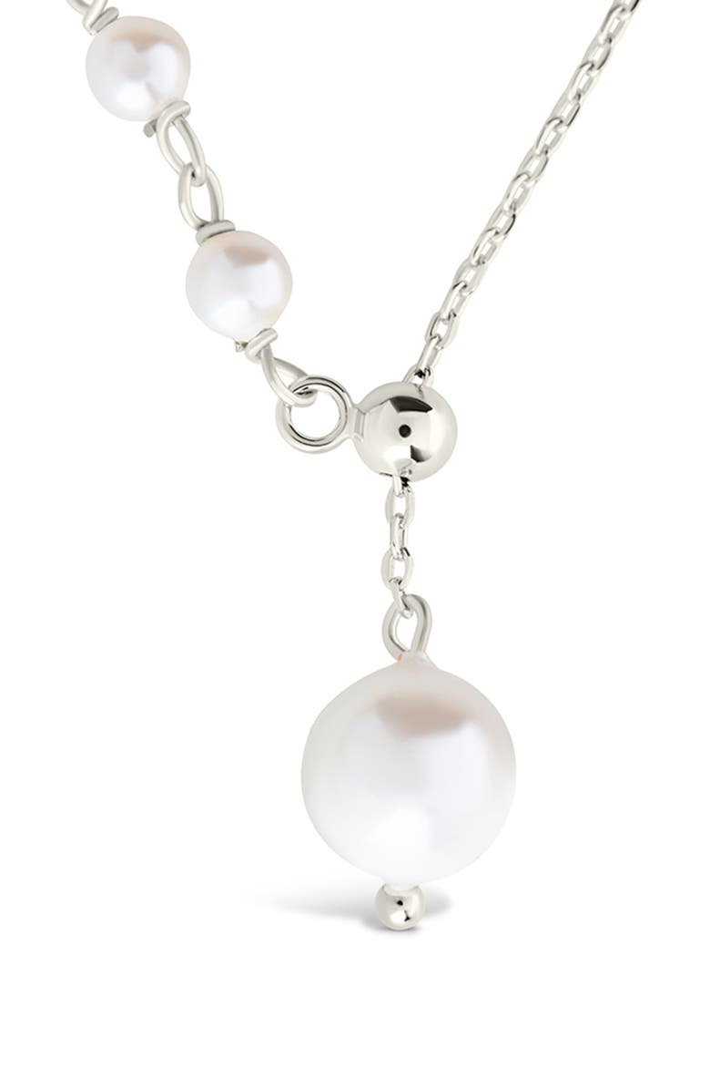 Sterling Forever Florian Freshwater Pearl Lariat Necklace, Alternate, color, Silver