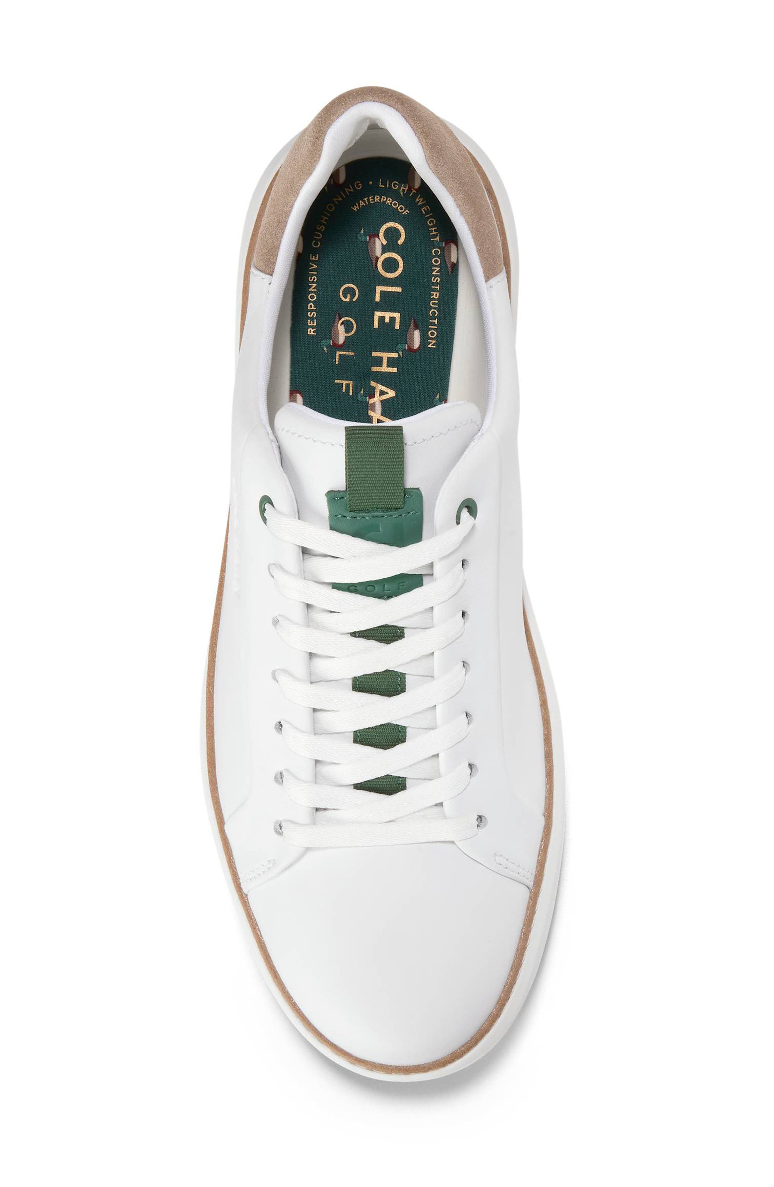 Cole Haan GrandPro Topspin Waterproof Golf Shoe, Alternate, color, Optic White/ Myrtle