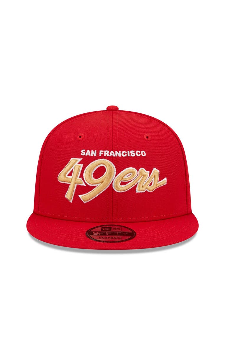 New Era Men's New Era Scarlet San Francisco 49ers Script 9FIFTY Snapback Hat, Alternate, color,
