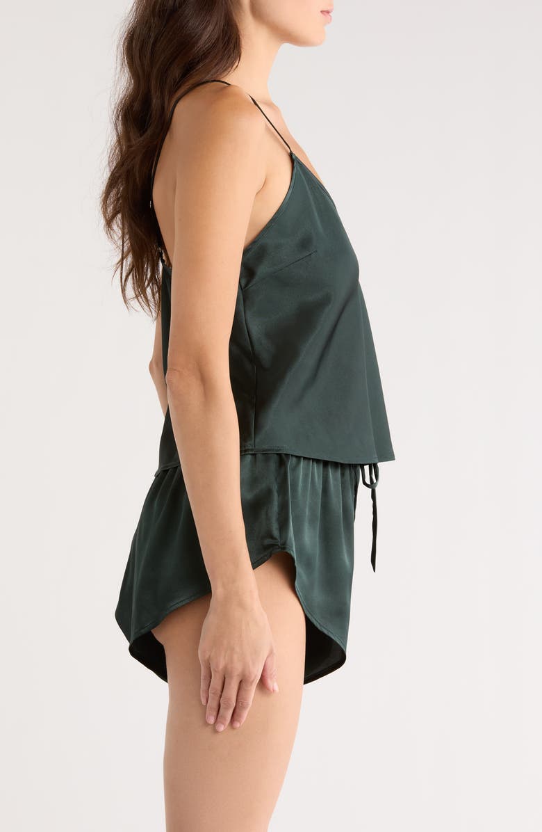 KILO BRAVA Satin Short Pajamas, Alternate, color, Forest Green