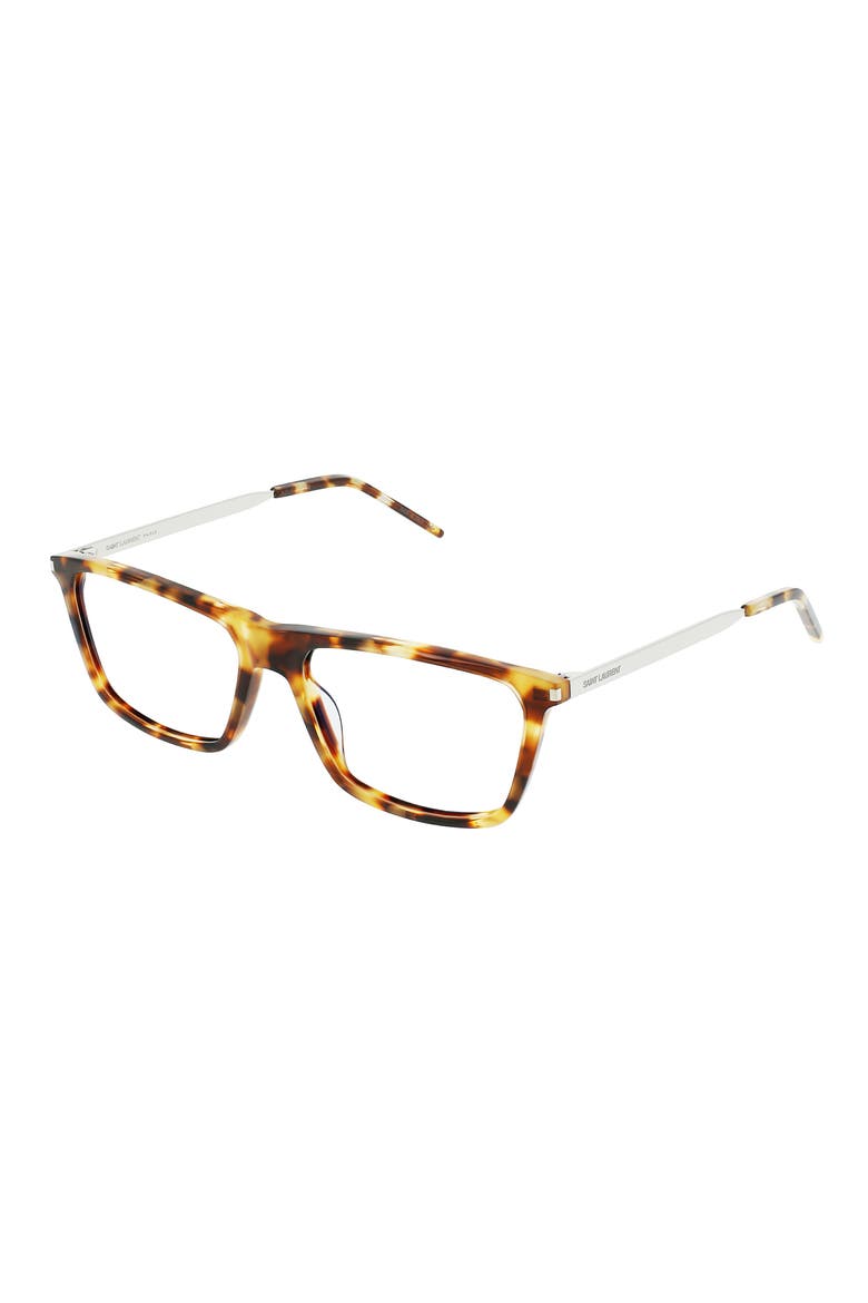 56mm Rectangle Optical Frames, Alternate, color, HAVANA SILVER TRANSPARENT