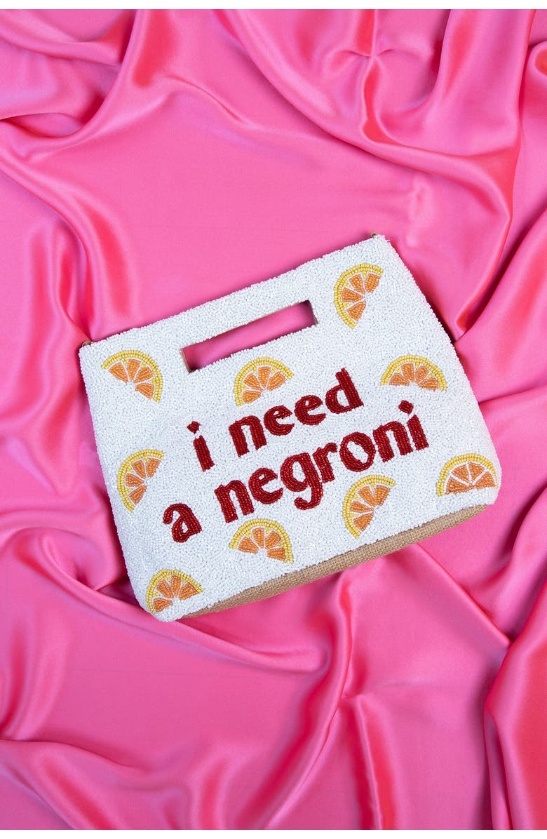 Island to East Side I Need a Negroni Handle Pouch, Alternate, color, White