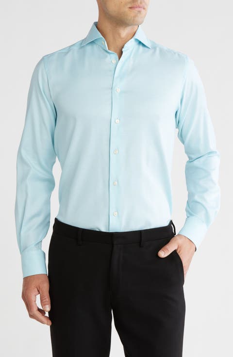 Contemporary Fit Cotton & Lyocell Blend Dress Shirt