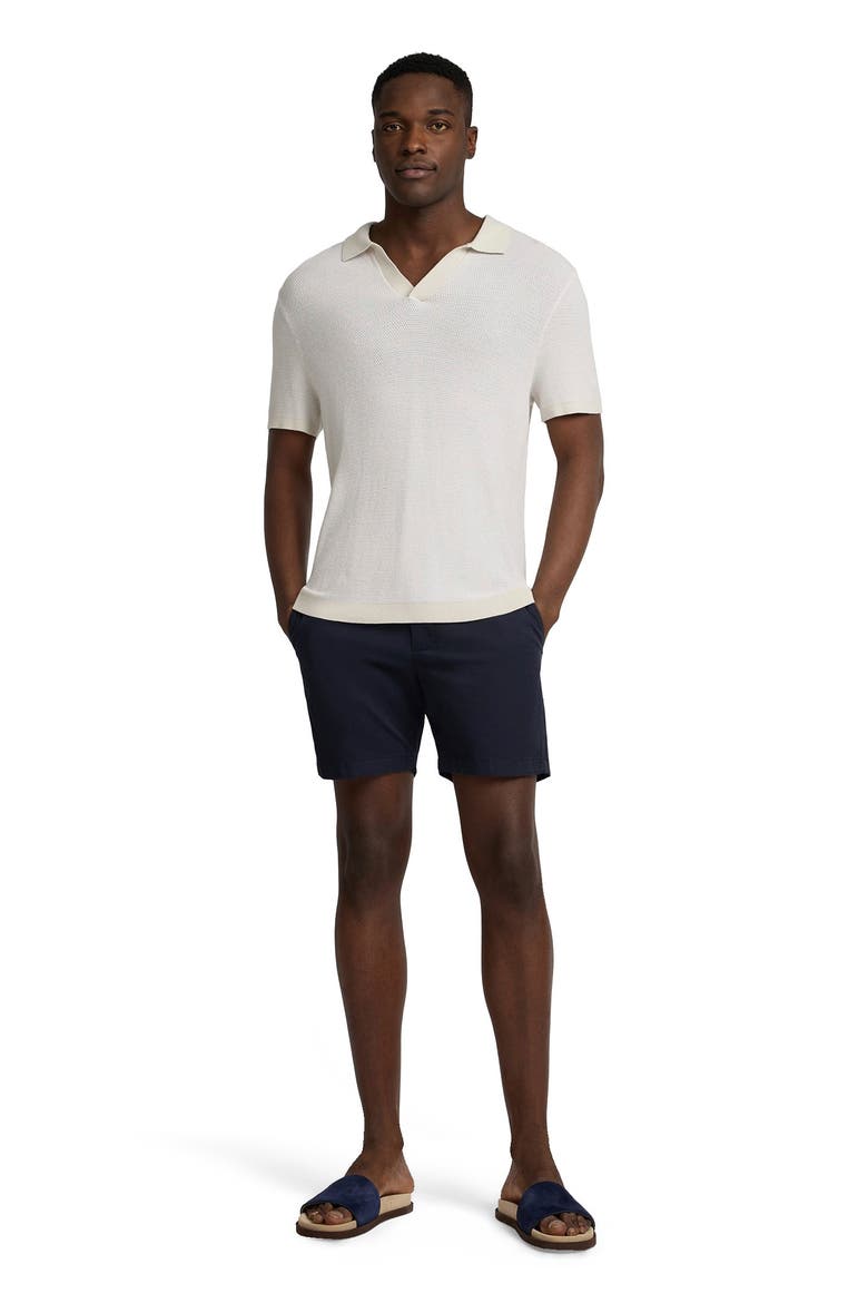 Textured Cotton Johnny Collar Polo, Main, color, Stone/White