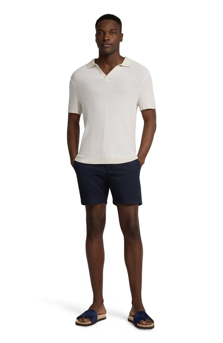 Onia Textured Cotton Johnny Collar Polo, Main, color, Stone/White