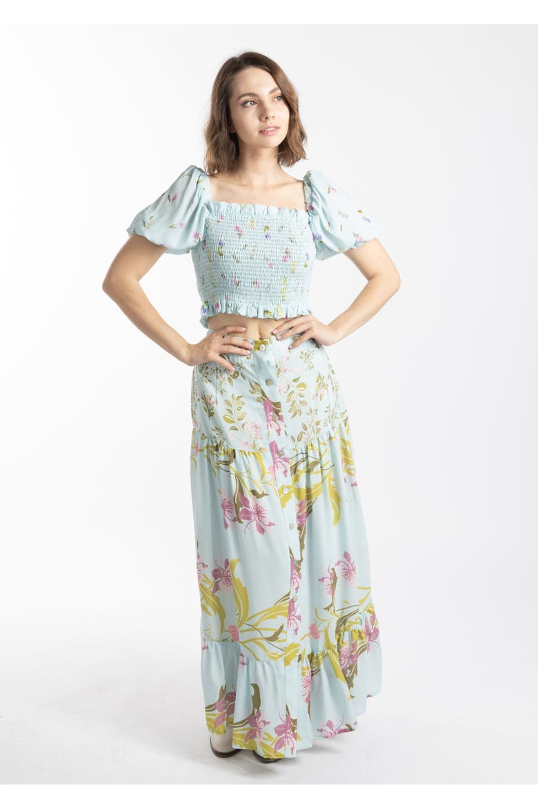 Reefa Skirt Set & Top, Main, color, Tiffany Blue