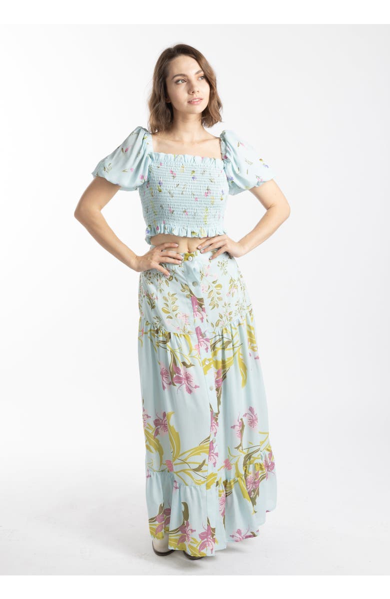 Le Fafo Reefa Skirt Set & Top, Main, color, Tiffany Blue