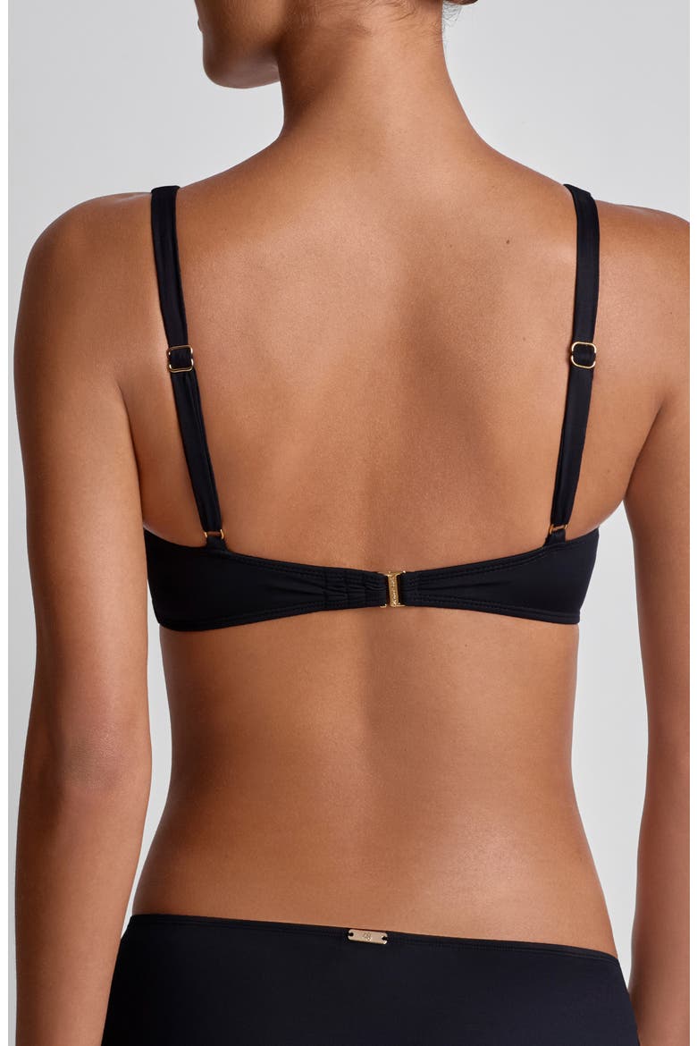 Ruffle Underwire Bikini Top, Alternate, color, BLACK