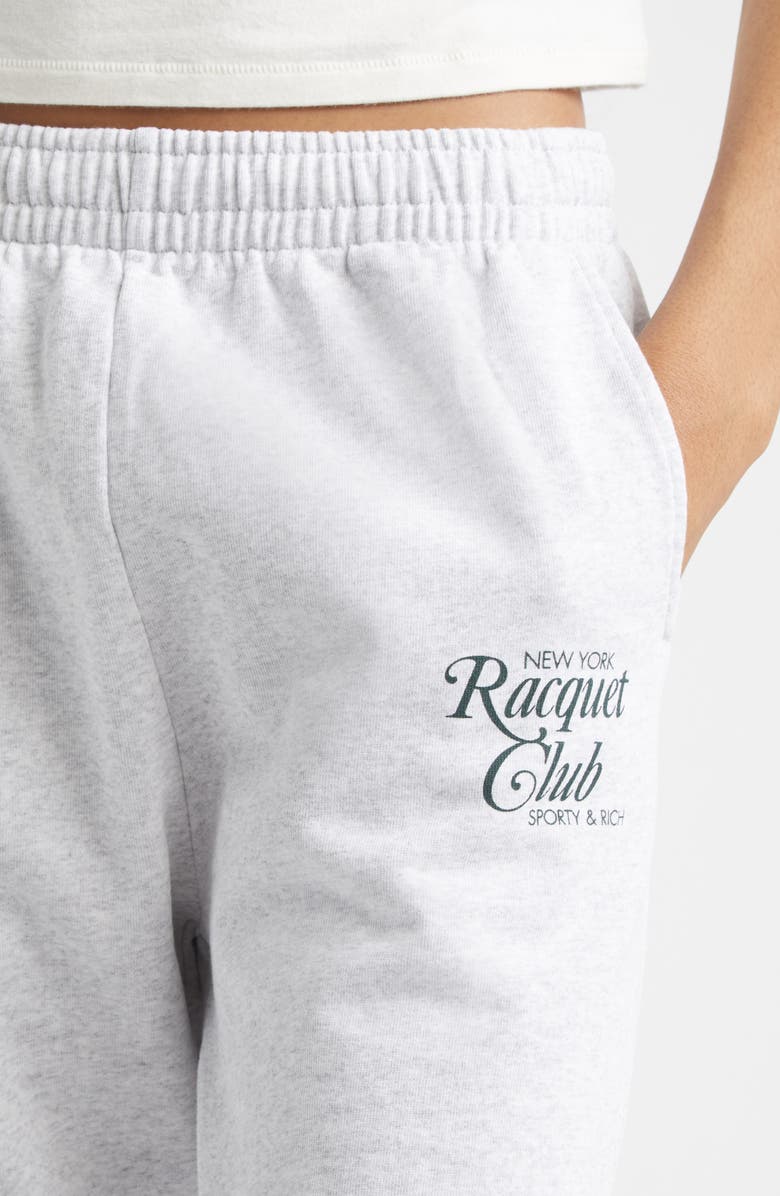 Sporty & Rich New York Racquet Club Fleece Joggers, Alternate, color, Heather Gray