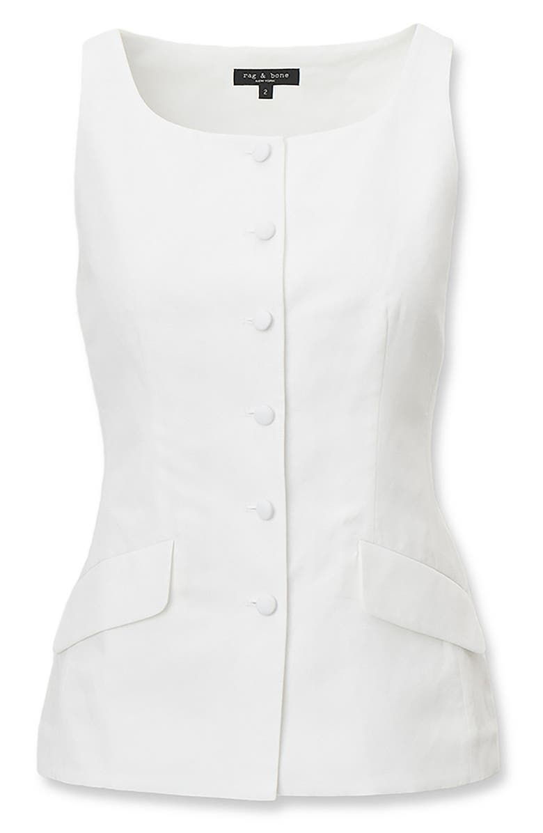 rag & bone Lola Boat Neck Vest, Alternate, color, White
