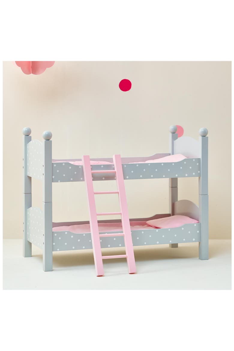 Olivia's Little World Doll Polka Dot Double Bunk Bed, Alternate, color, GRAY