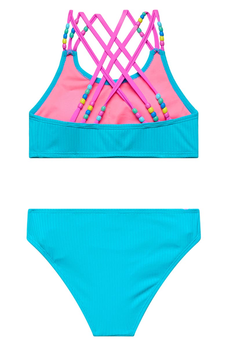 Beach Lingo Kids' Beaded Strappy Two-Piece Swimsuit, Alternate, color, Pool Party