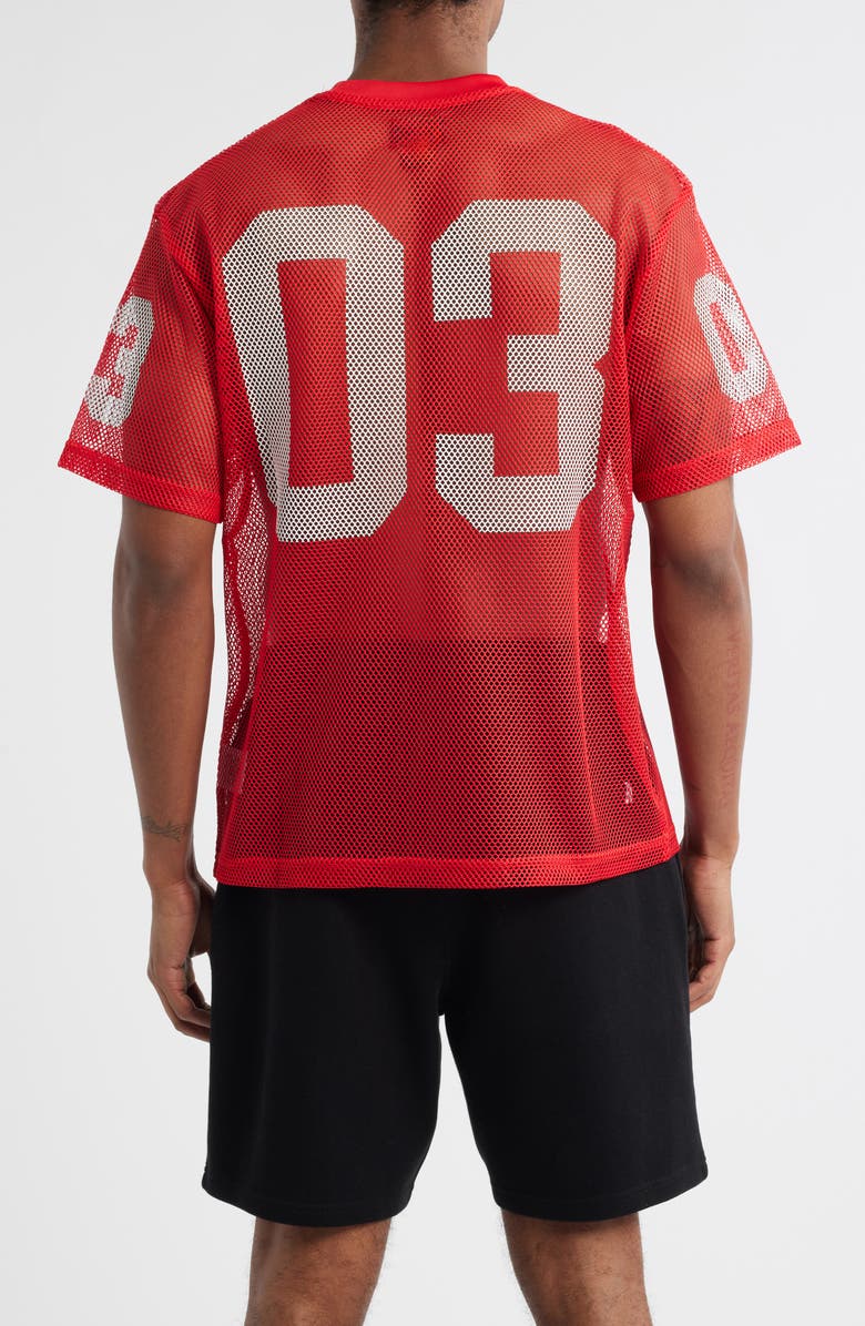 Billionaire Boys Club BB Varsity Mesh Football T-Shirt, Alternate, color, Red