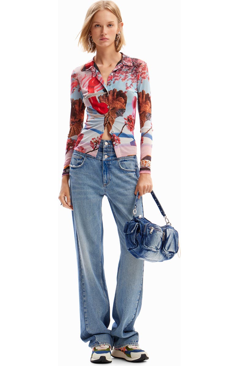 Desigual Denim Shoulder Bag, Alternate, color,