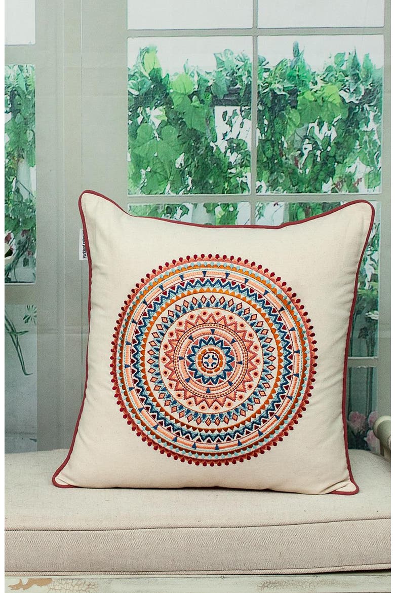 Glibo Embroidered Throw Pillow, Alternate, color, BEIGE