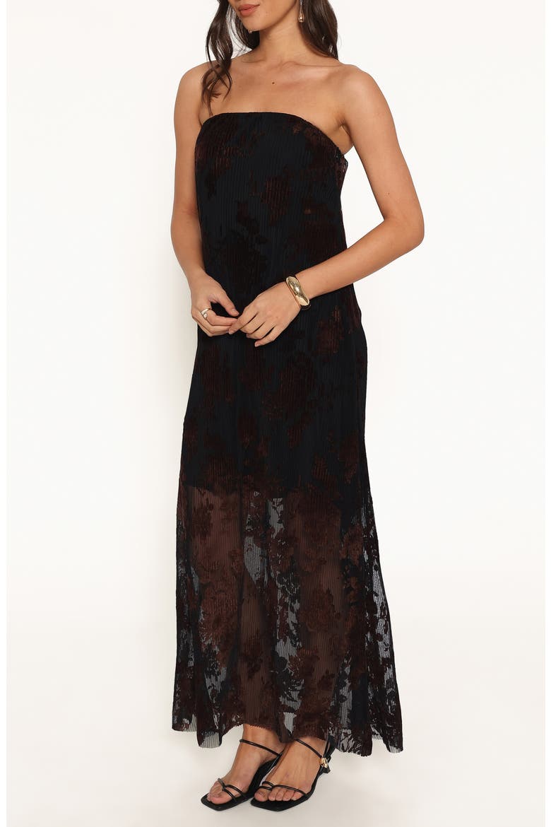 Alegra Strapless Maxi Dress, Alternate, color, BLACK FLORAL