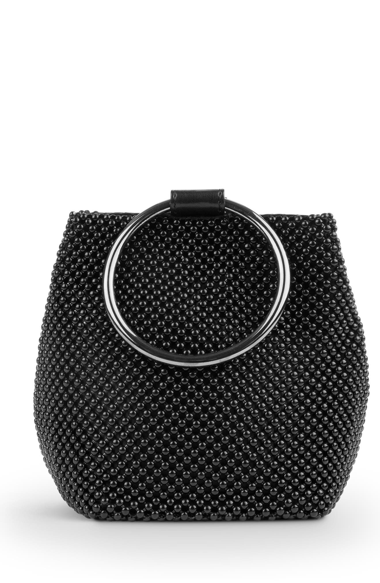 Jessica McClintock Gwen Metallic Chain Mail Clutch, Alternate, color, 