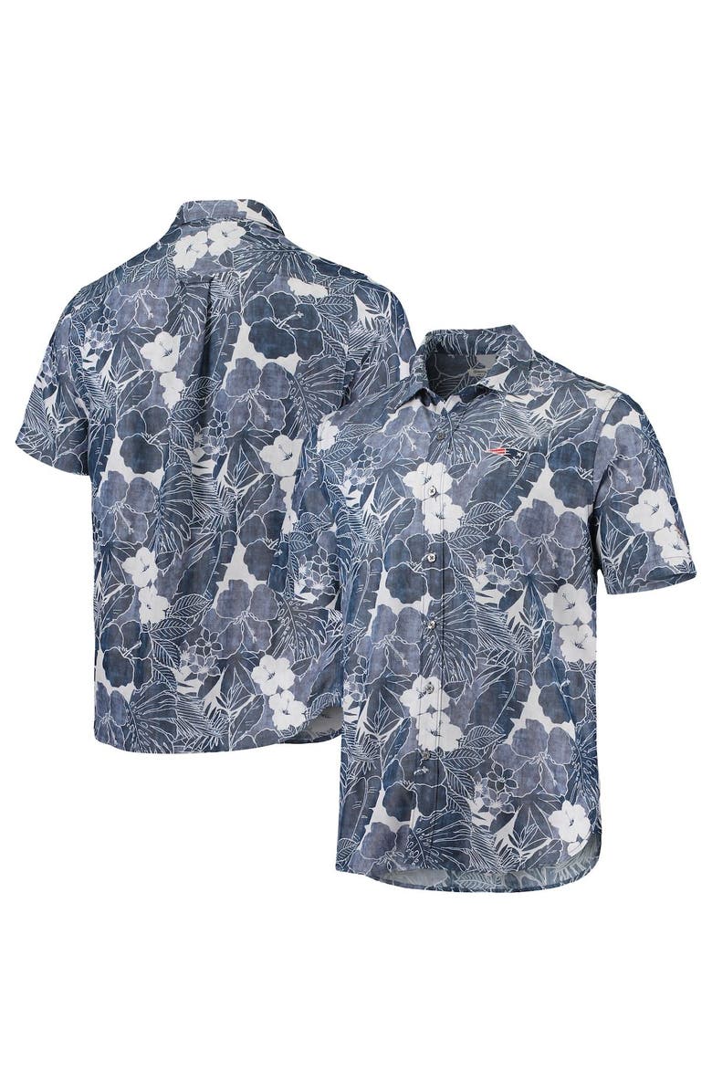 Tommy Bahama Men's Tommy Bahama Navy New England Patriots Coconut Point Playa Floral IslandZone Button-Up Shirt, Alternate, color, Navy
