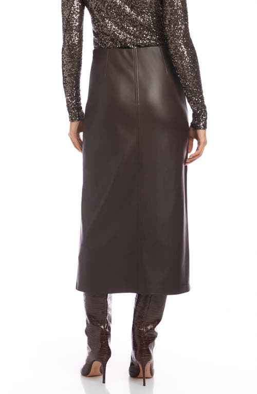 Fifteen Twenty Kaia Faux Leather Midi Skirt In Brown