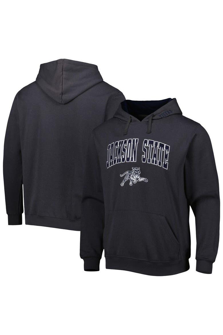 Men's Colosseum Charcoal Jackson State Tigers Arch & Logo 3.0 Pullover Hoodie, Main, color, Charcoal