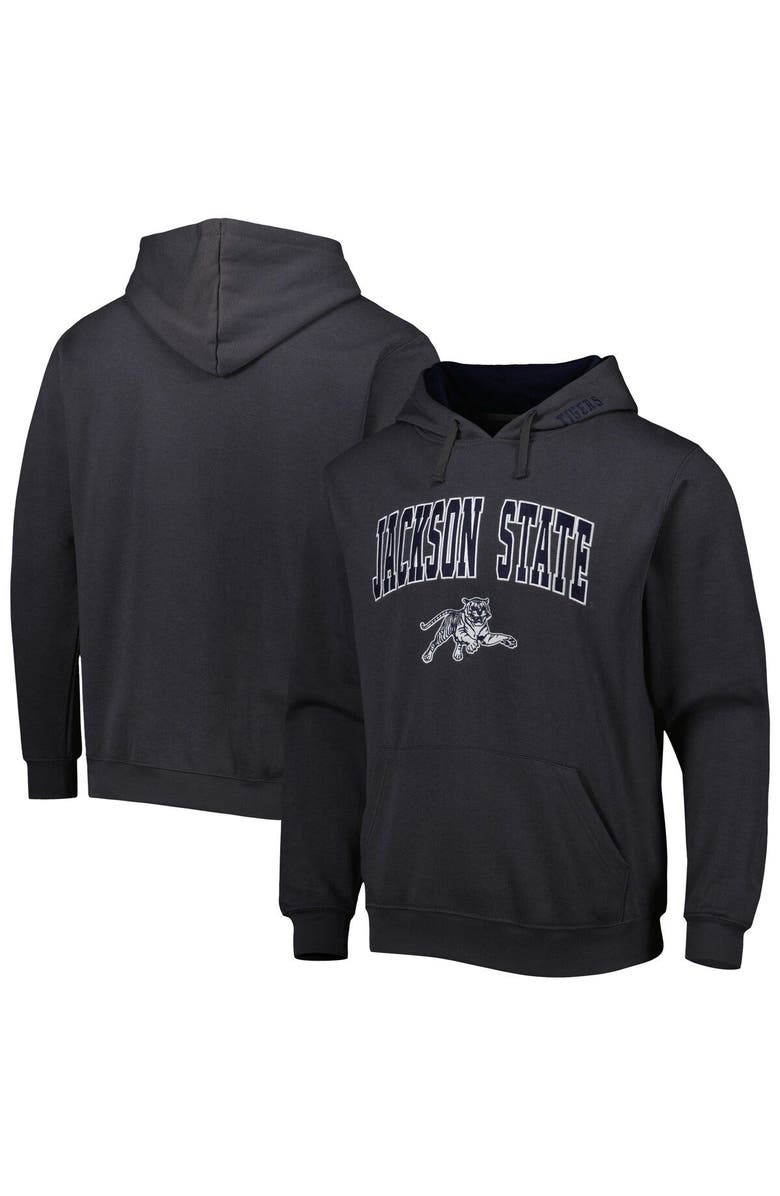 COLOSSEUM Men's Colosseum Charcoal Jackson State Tigers Arch & Logo 3.0 Pullover Hoodie, Main, color, Charcoal