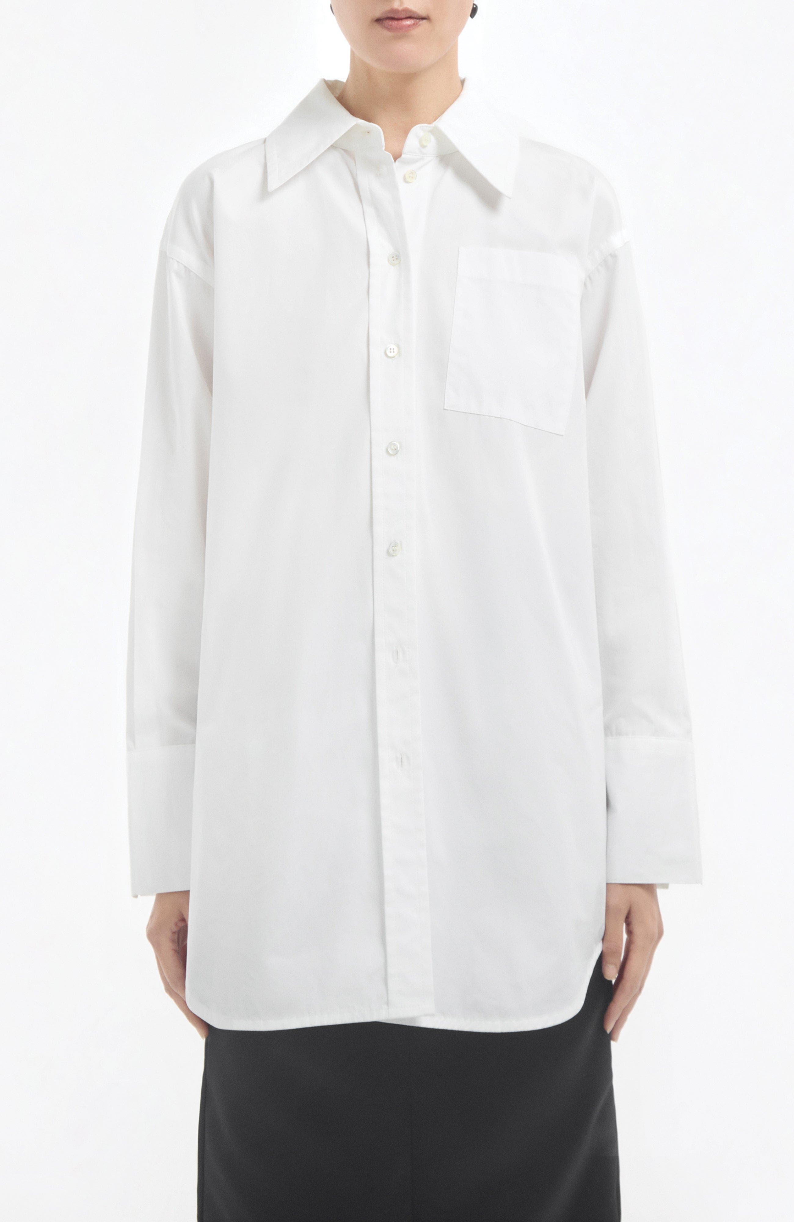 Overshirt in Cotton Sateen