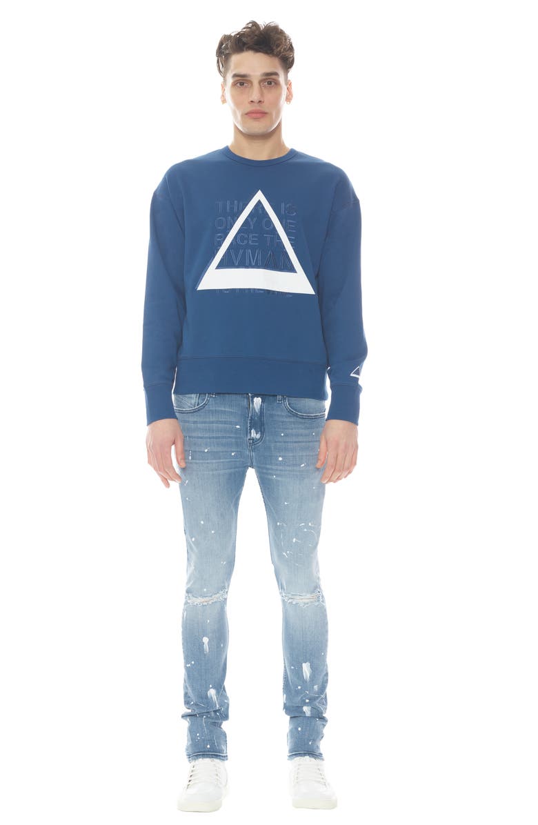 Strat Bleach Splatter Ripped Super Skinny Jeans