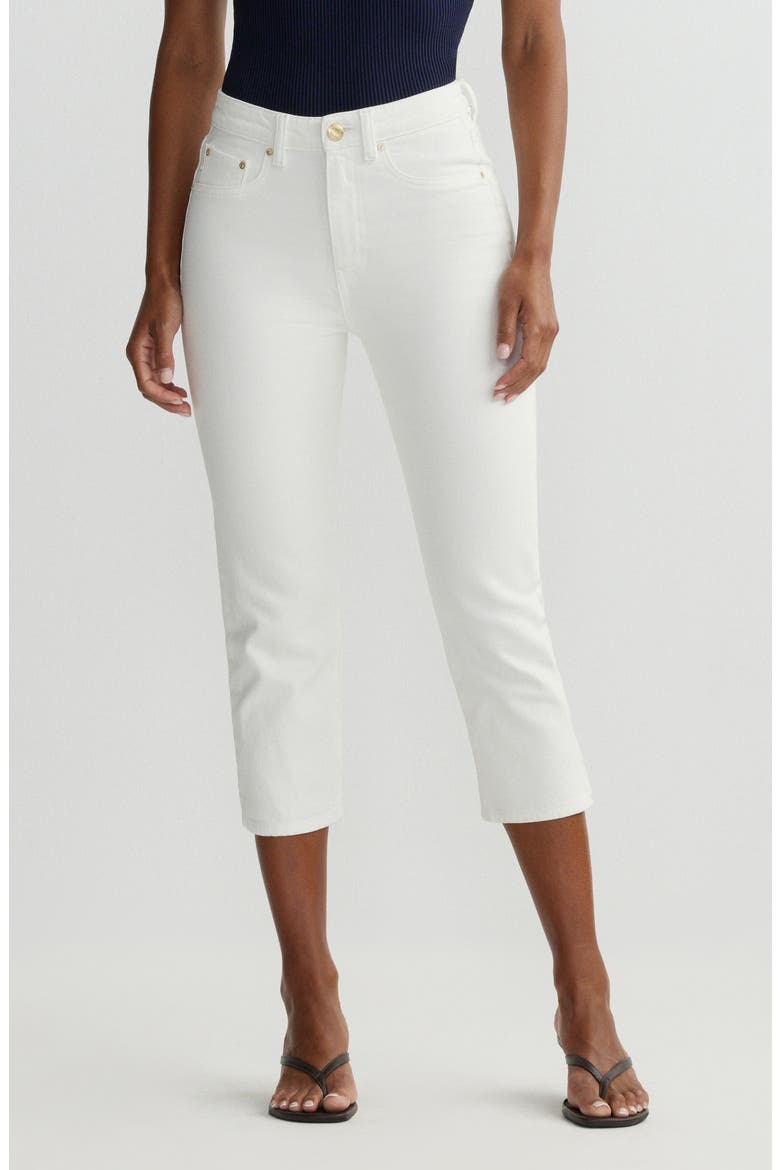 Kristy High Waist Capris, Main, color, WHITE