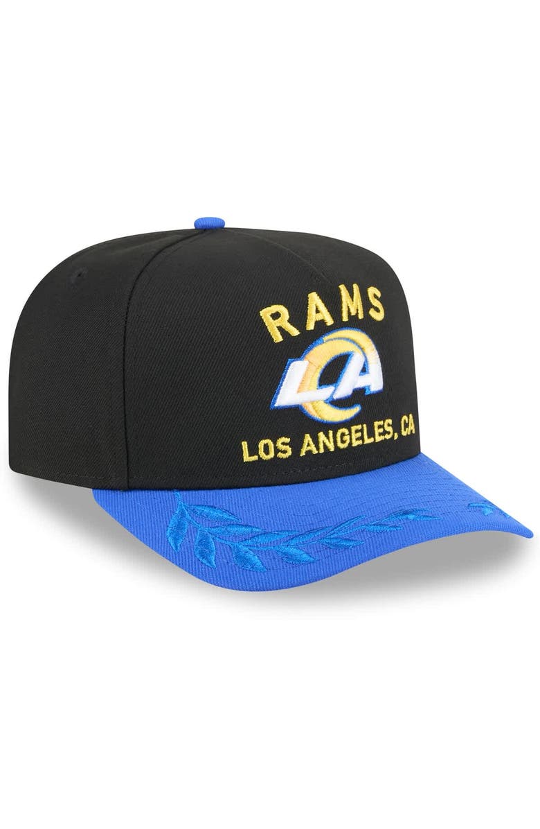 New Era Men's New Era  Black/Royal Los Angeles Rams 2025 NFL Draft A-Frame 9FIFTY Snapback Hat, Alternate, color, 