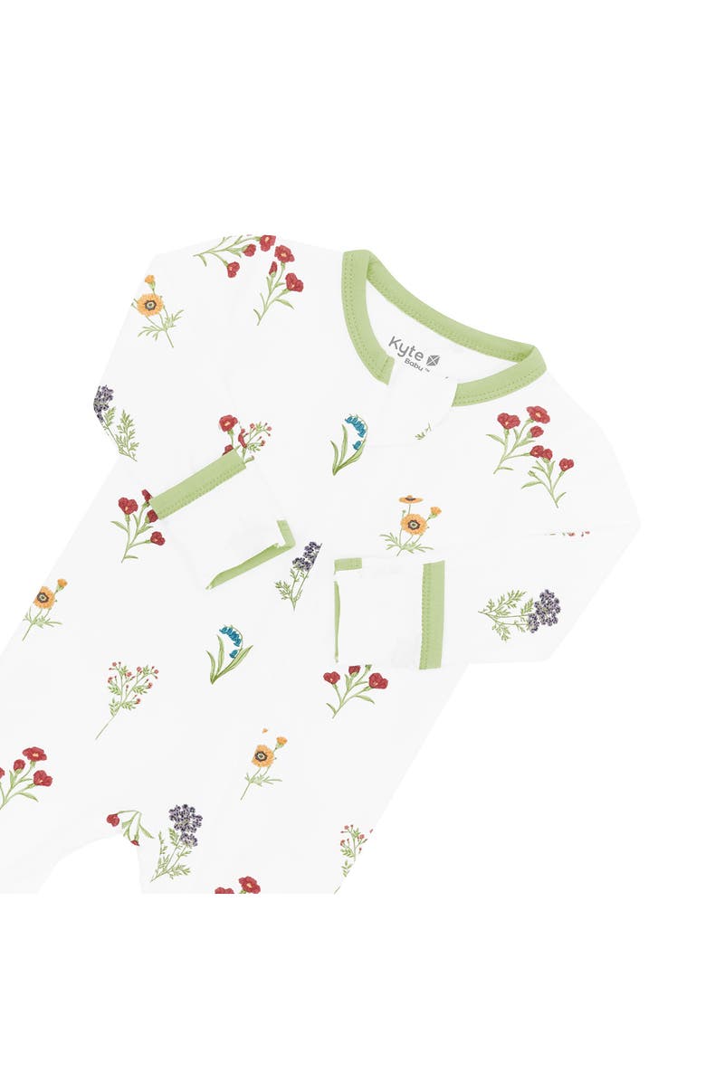 Kyte BABY Wildflower Zip-Up Romper, Alternate, color, Wildflower