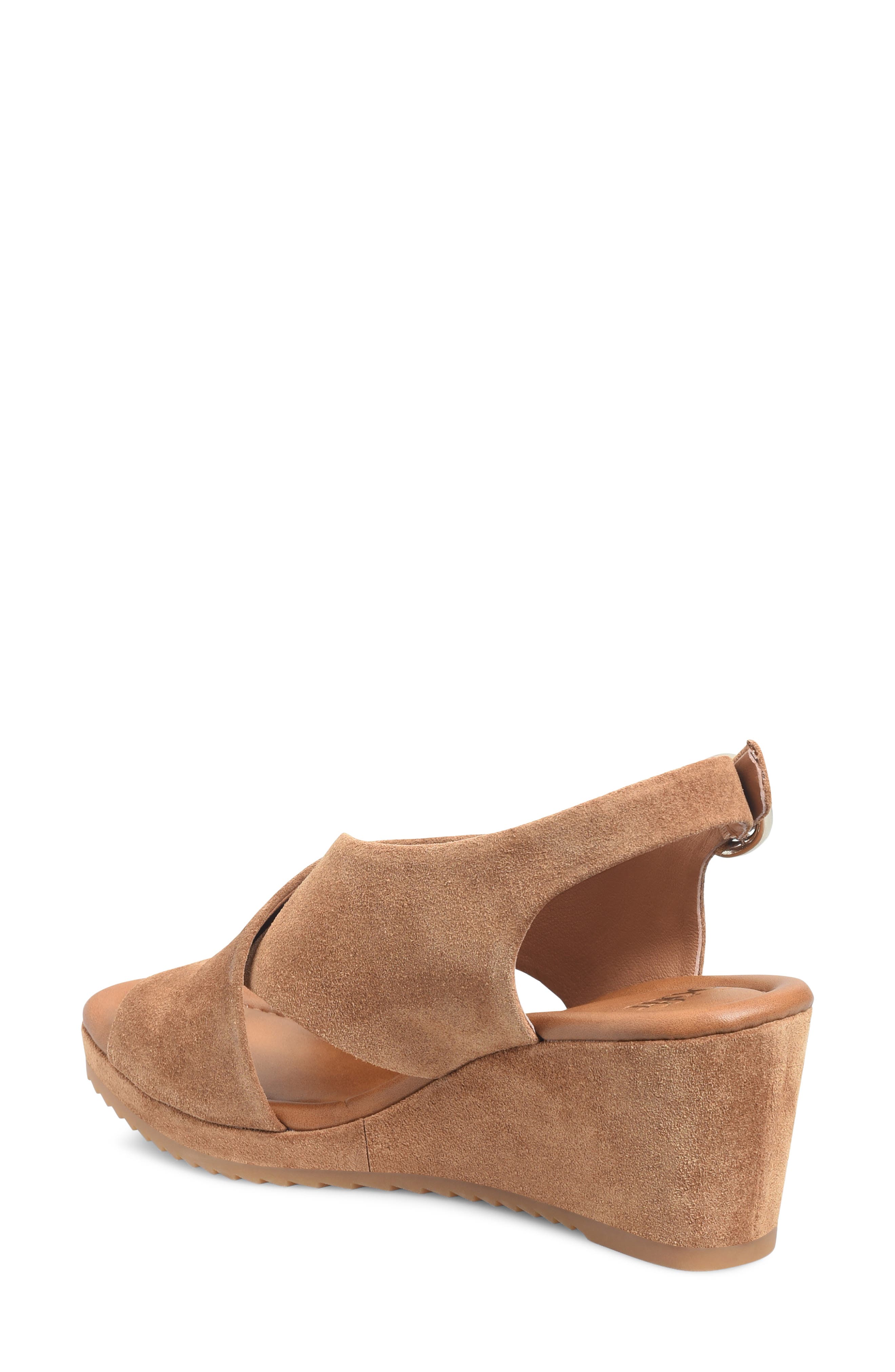 Söfft Isabeth Slingback Platform Wedge Sandal, Alternate, color, Saddle