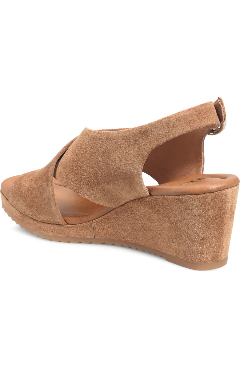 Söfft Isabeth Slingback Platform Wedge Sandal, Alternate, color, Saddle