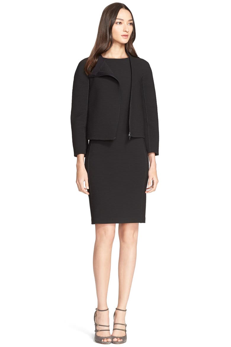 Ribbed Jersey Jacket, Alternate, color, BLACK