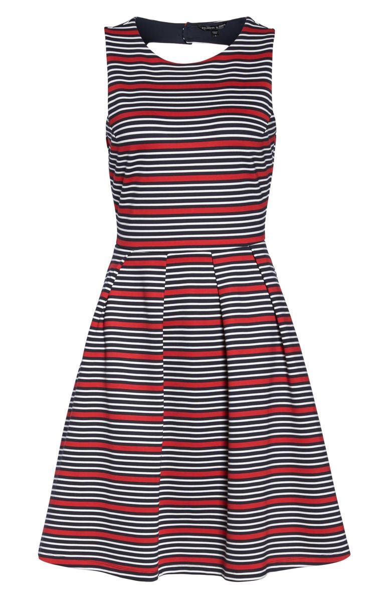 Felicity & Coco Scarlette Stripe Fit & Flare Dress, Alternate, color, 