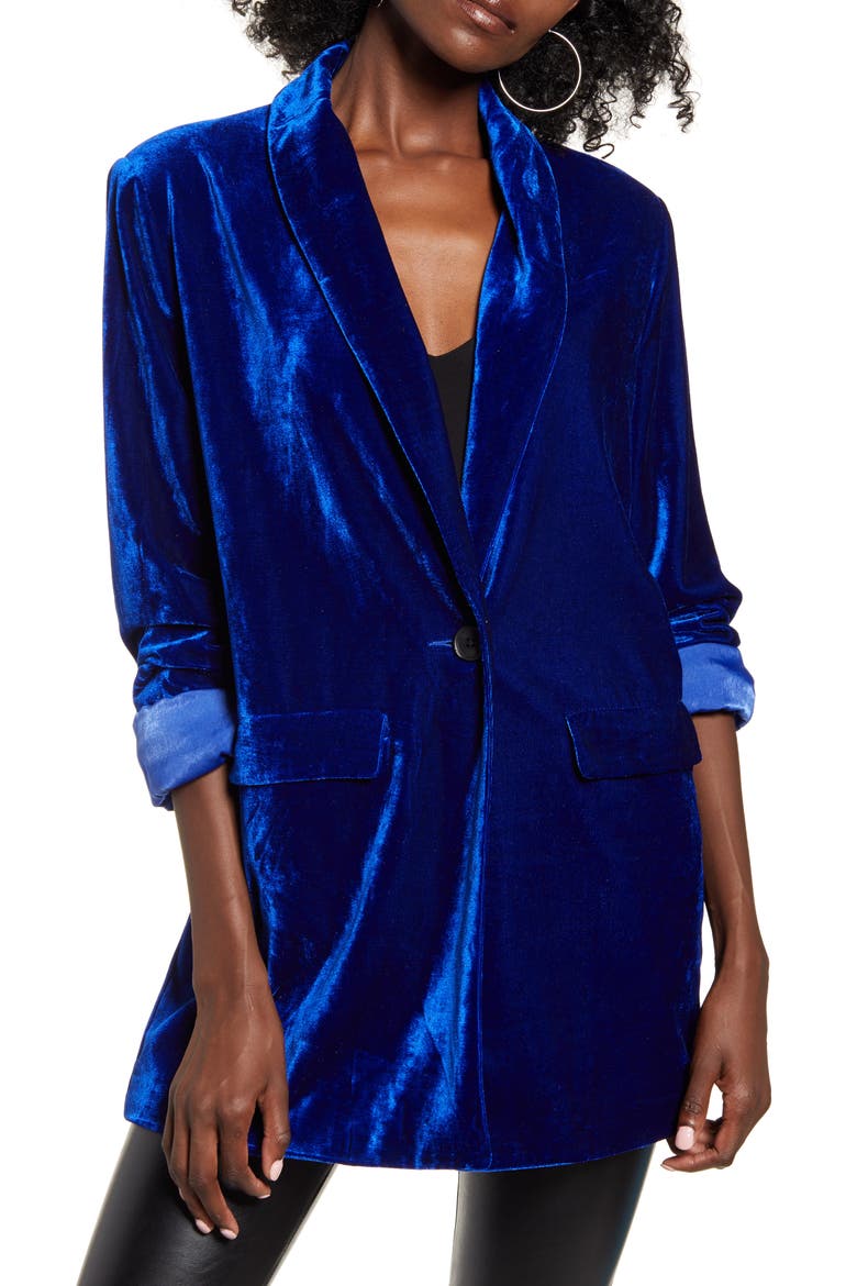 Velvet Blazer, Alternate, color, BLUE