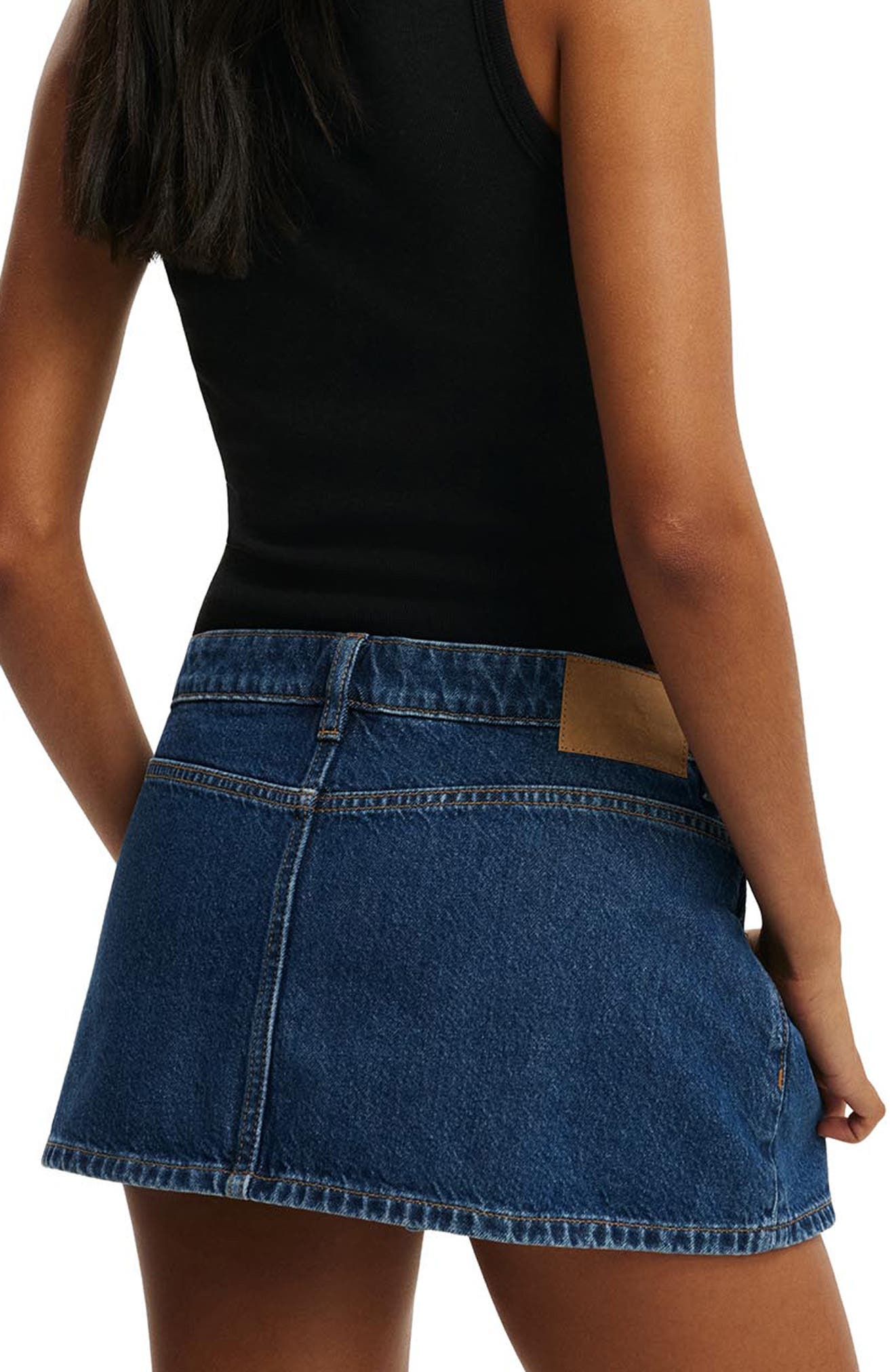 Low Rise Denim Miniskort - image 2