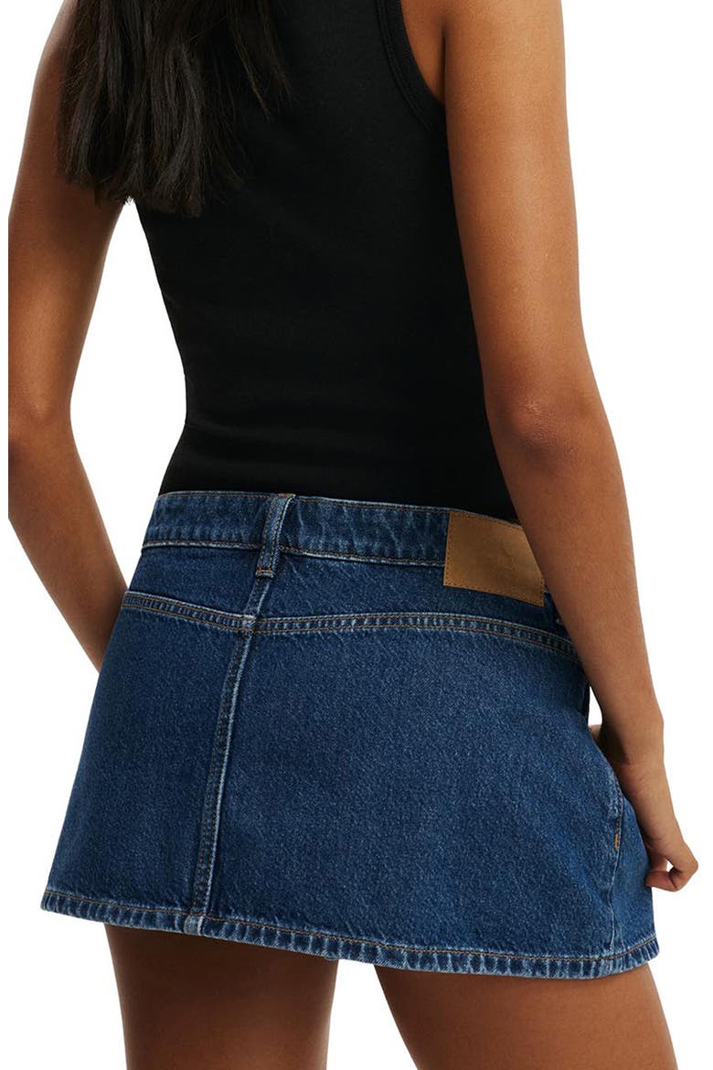 Low Rise Denim Miniskort, Alternate, color, GEMINI BLUE