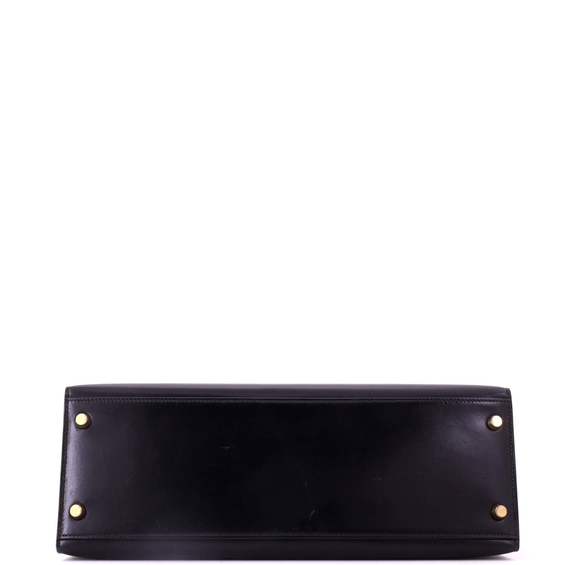Kelly Handbag Black Box Calf with Gold Hardware 32, Alternate, color, Black