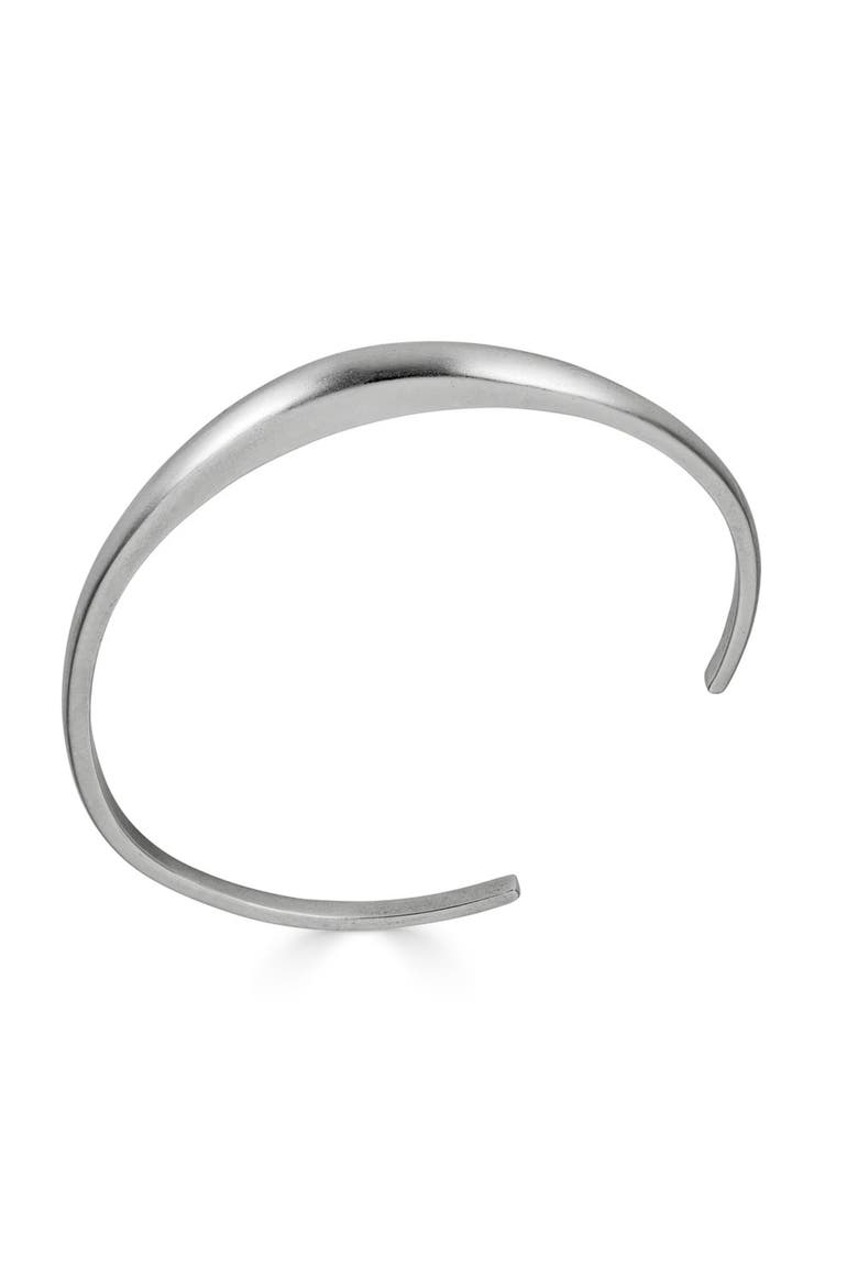 Hiba Cuff Sterling Silver Bracelet, Main, color, Silver