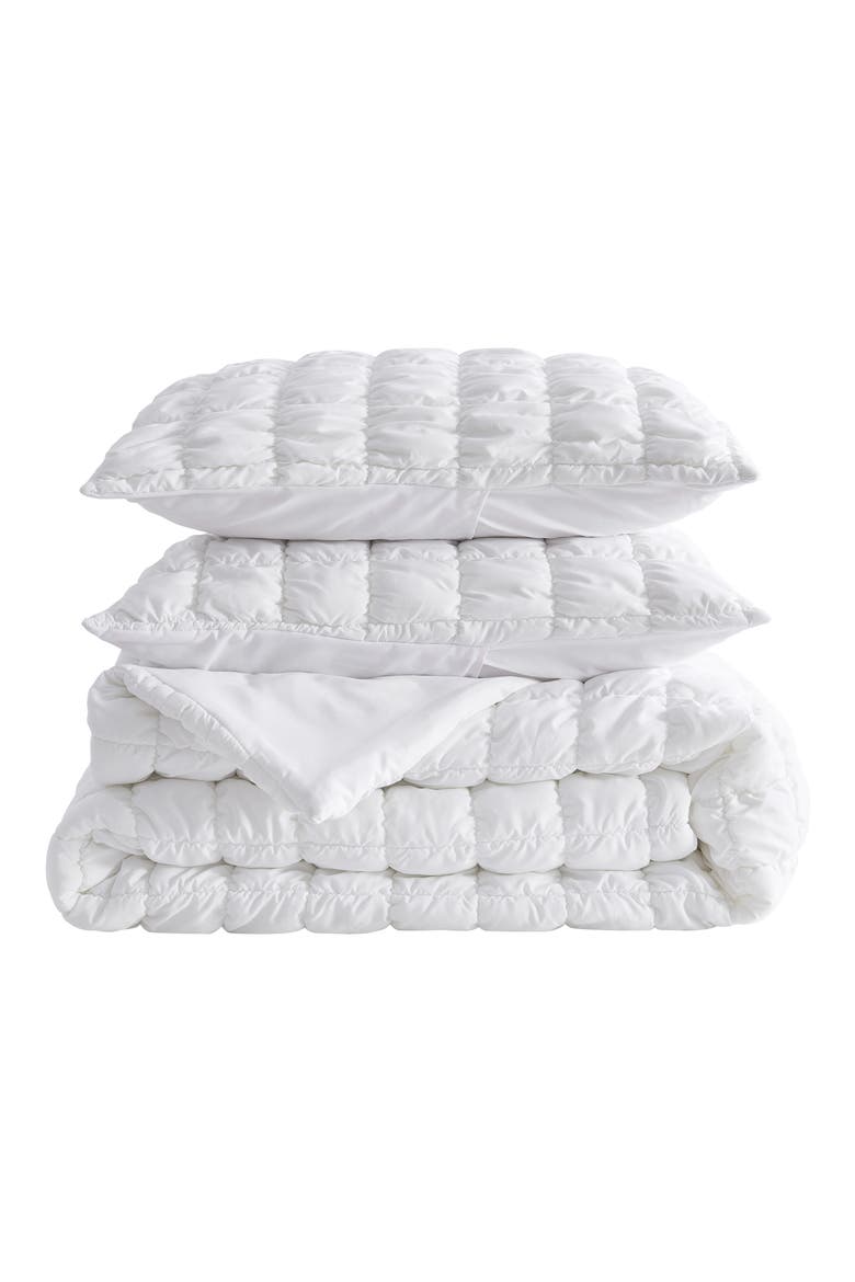 Puff Textured Quilt Set, Main, color, WHITE