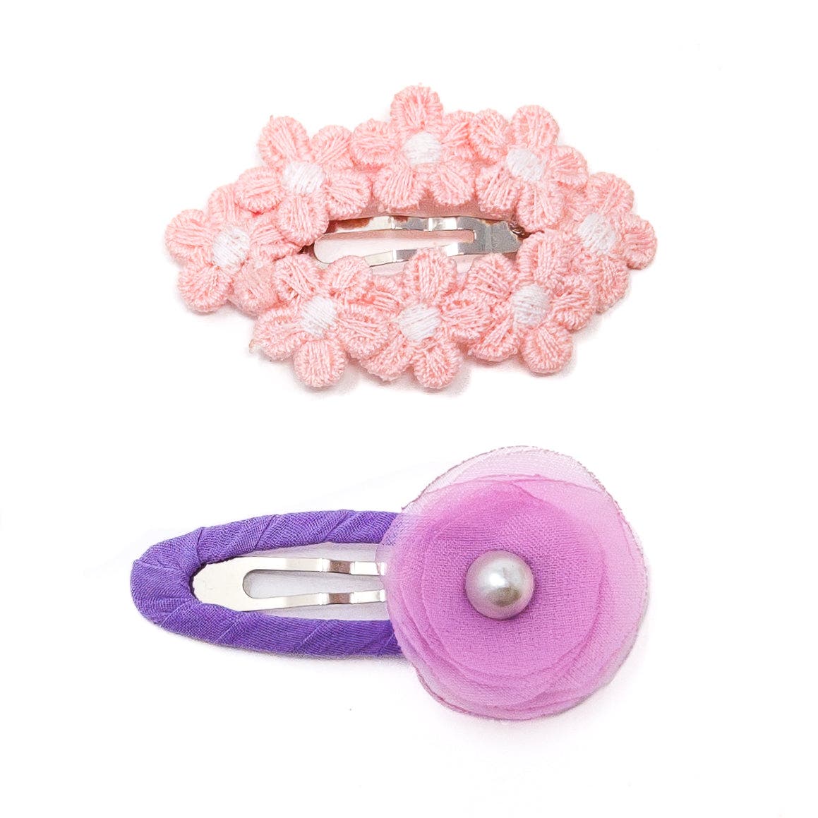 Puttisu 2pc Hair Clip Set - Tulle Bloom Petals in Lavender Bloom - Purple 