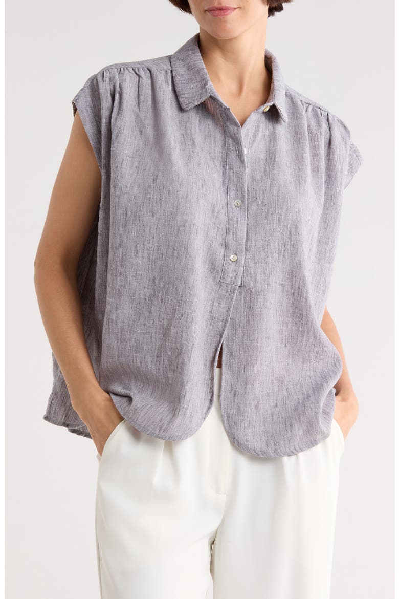 Pleated Back Top, Main, color, GREY