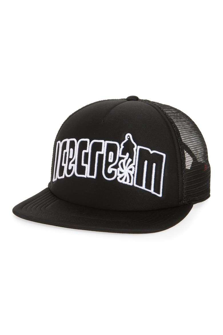 Outline Trucker Hat, Main, color, BLACK