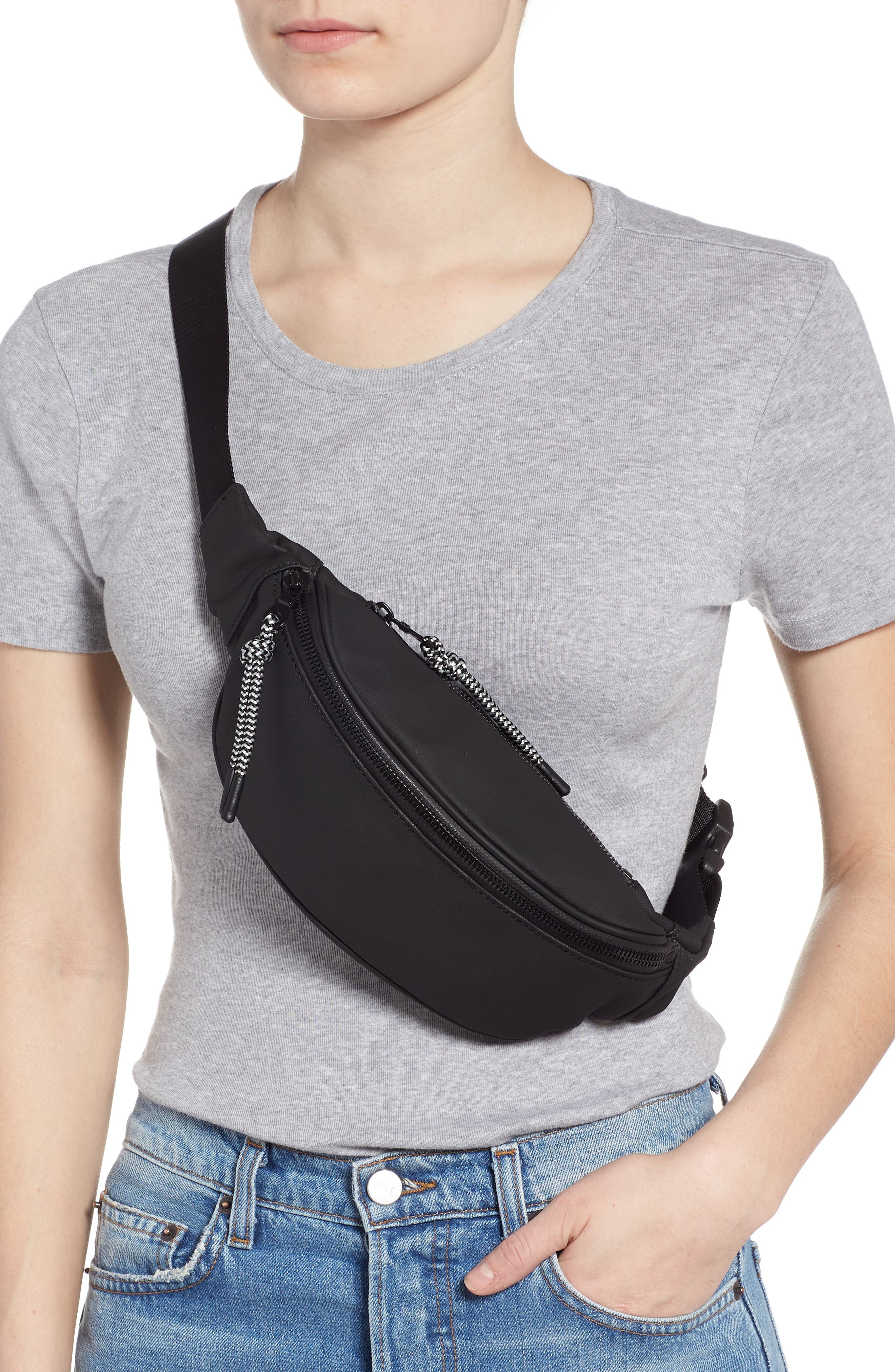 Mason Water Resistant Belt Bag, Alternate, color, BLACK/ BLACK