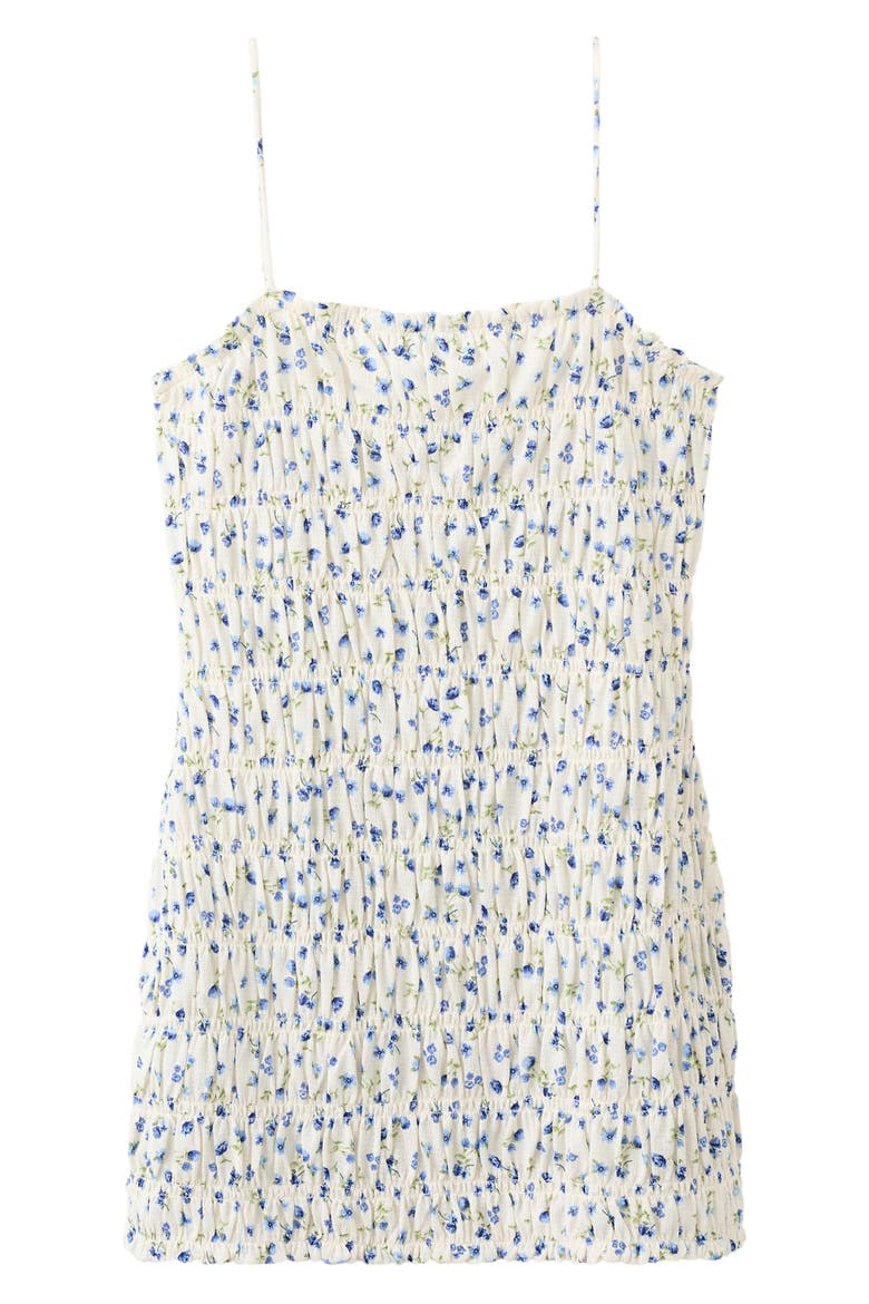Shirred Minidress, Alternate, color, BLUE