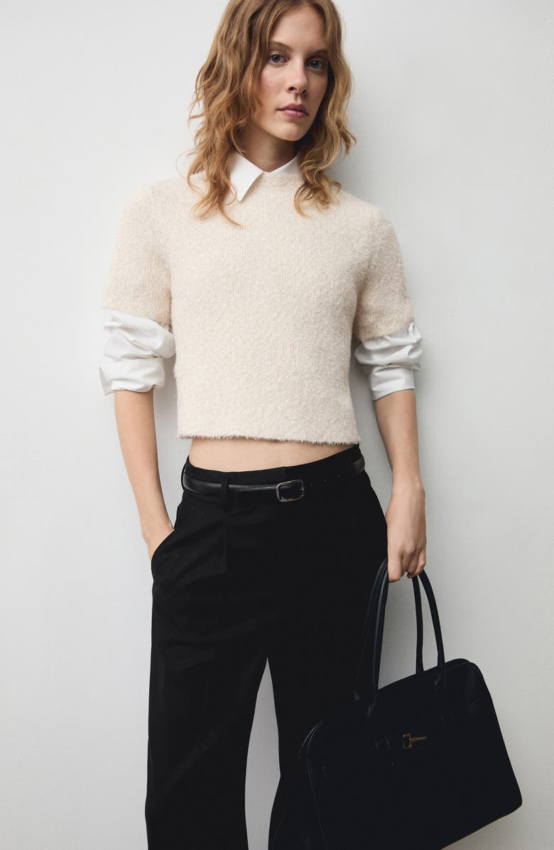 MANGO Pleated Straight Leg Pants, Alternate, color, 