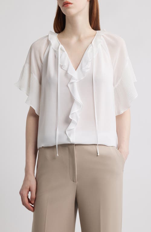 KOBI HALPERIN KOBI HALPERIN RUFFLE FLUTTER SLEEVE CHIFFON TOP